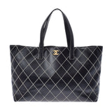 香奈儿香奈儿野生针迹黑色金架女士小腿手提包B等级用ginzo