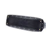 香奈儿香奈儿野生针迹黑色金架女士小腿手提包B等级用ginzo