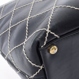 香奈儿香奈儿野生针迹黑色金架女士小腿手提包B等级用ginzo