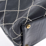 香奈儿香奈儿野生针迹黑色金架女士小腿手提包B等级用ginzo