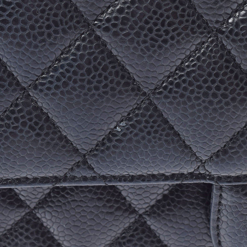 香奈儿Chanel Matrasse链肩25厘米黑色金支架女士垫子鱼子酱皮肤肩袋用ginzo