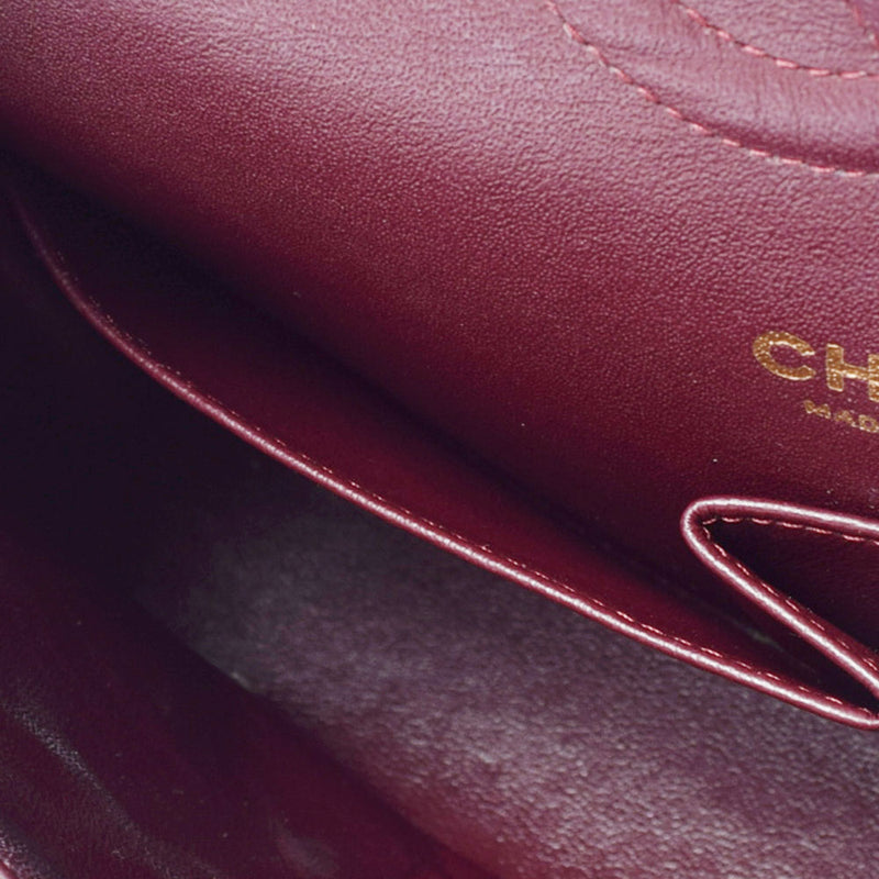 香奈儿Chanel Matrasse链肩25厘米黑色金支架女士垫子鱼子酱皮肤肩袋用ginzo