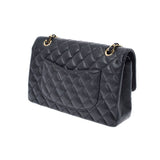 香奈儿Chanel Matrasse链肩25厘米黑色金支架女士垫子鱼子酱皮肤肩袋用ginzo