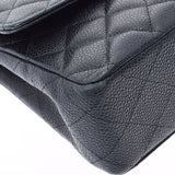 香奈儿Chanel Matrasse链肩25厘米黑色金支架女士垫子鱼子酱皮肤肩袋用ginzo