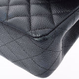 香奈儿Chanel Matrasse链肩25厘米黑色金支架女士垫子鱼子酱皮肤肩袋用ginzo