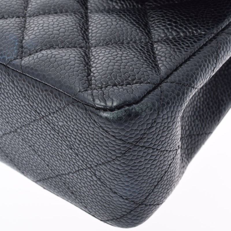 香奈儿Chanel Matrasse链肩25厘米黑色金支架女士垫子鱼子酱皮肤肩袋用ginzo