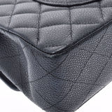 香奈儿Chanel Matrasse链肩25厘米黑色金支架女士垫子鱼子酱皮肤肩袋用ginzo