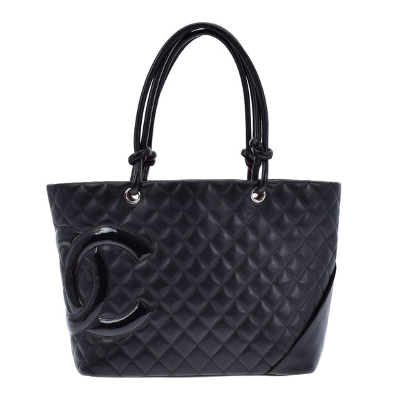 香奈儿香奈儿（Chanel Chanel Cambon）系列大手提袋黑色/黑色女士拉姆·皮克袋AB级使用Ginzo