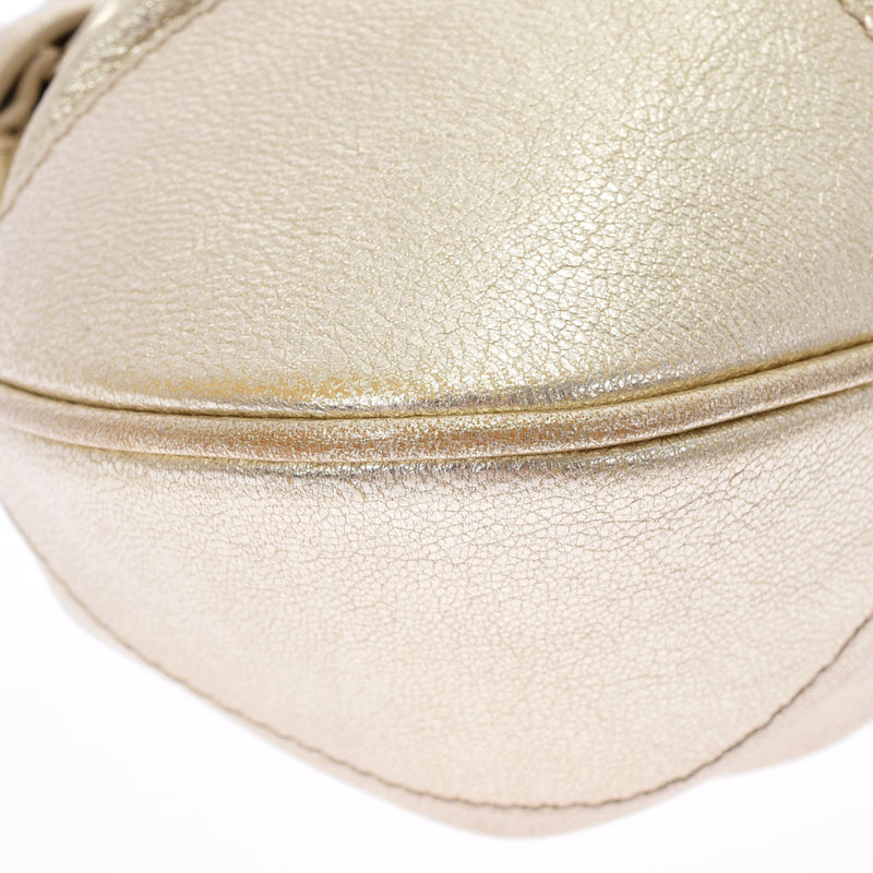 Salvatore Ferragamo Ferragamo Ganchini Gold Ladies Calf Handbag AB Rank Used Ginzo