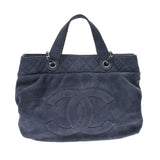 CHANEL Chanel Executive Tote 2WAY Navy Gold Bracket Ladies Vintage Tote Bag B Rank Used Ginzo