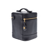 CHANEL シャネル 縦型バニティ 黒 ゴールド金具 レディース キャビアスキン ハンドバッグ Aランク 中古 銀蔵