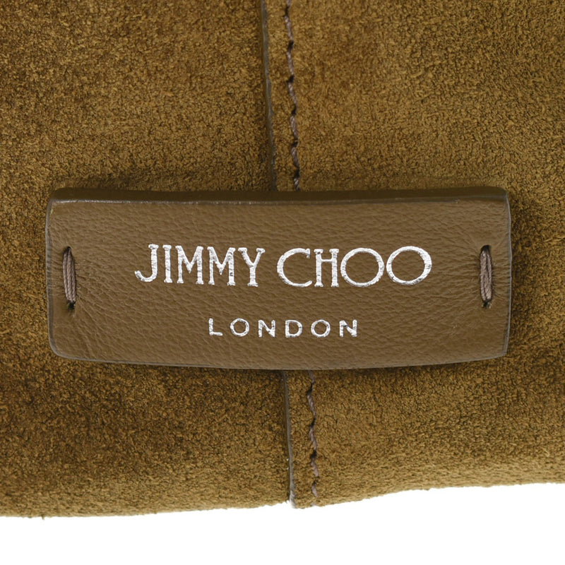 JIMMY CHOO Jimmy Choo Draw Chain Type Mini Khaki Silver Bracket Ladies Swedy Shoulder Bag A Rank used Ginzo