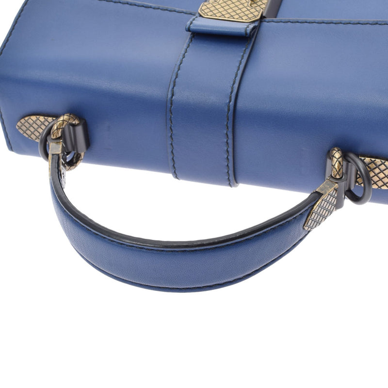 BOTTEGAVENETA Bottega Veneta Mini 2WAY Intrecchart Blue Ladies Calf Shoulder Bag AB Rank Used Ginzo