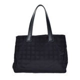 CHANEL Chanel Neutral Line Tote MM Black Ladies Nylon Leather Handbag B Rank used Ginzo
