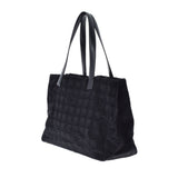 CHANEL Chanel Neutral Line Tote MM Black Ladies Nylon Leather Handbag B Rank used Ginzo