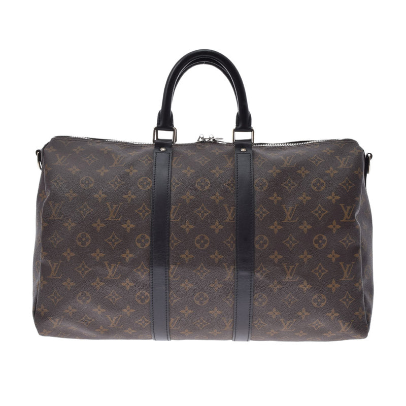 LOUIS VUITTON ルイヴィトン モノグラム マカサー キーポル バンドリエール45 ブラウン/黒 M56711 ユニセックス モノグラムマカサー ボストンバッグ Aランク 中古 銀蔵