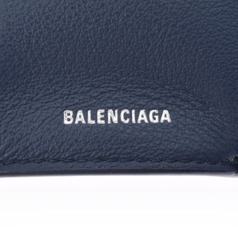 BALENCIAGA バレンシアガ エブリデイ ミニウォレット 紺 391446 レディース カーフ 三つ折り財布 Bランク 中古 銀蔵