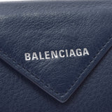 BALENCIAGA バレンシアガ エブリデイ ミニウォレット 紺 391446 レディース カーフ 三つ折り財布 Bランク 中古 銀蔵