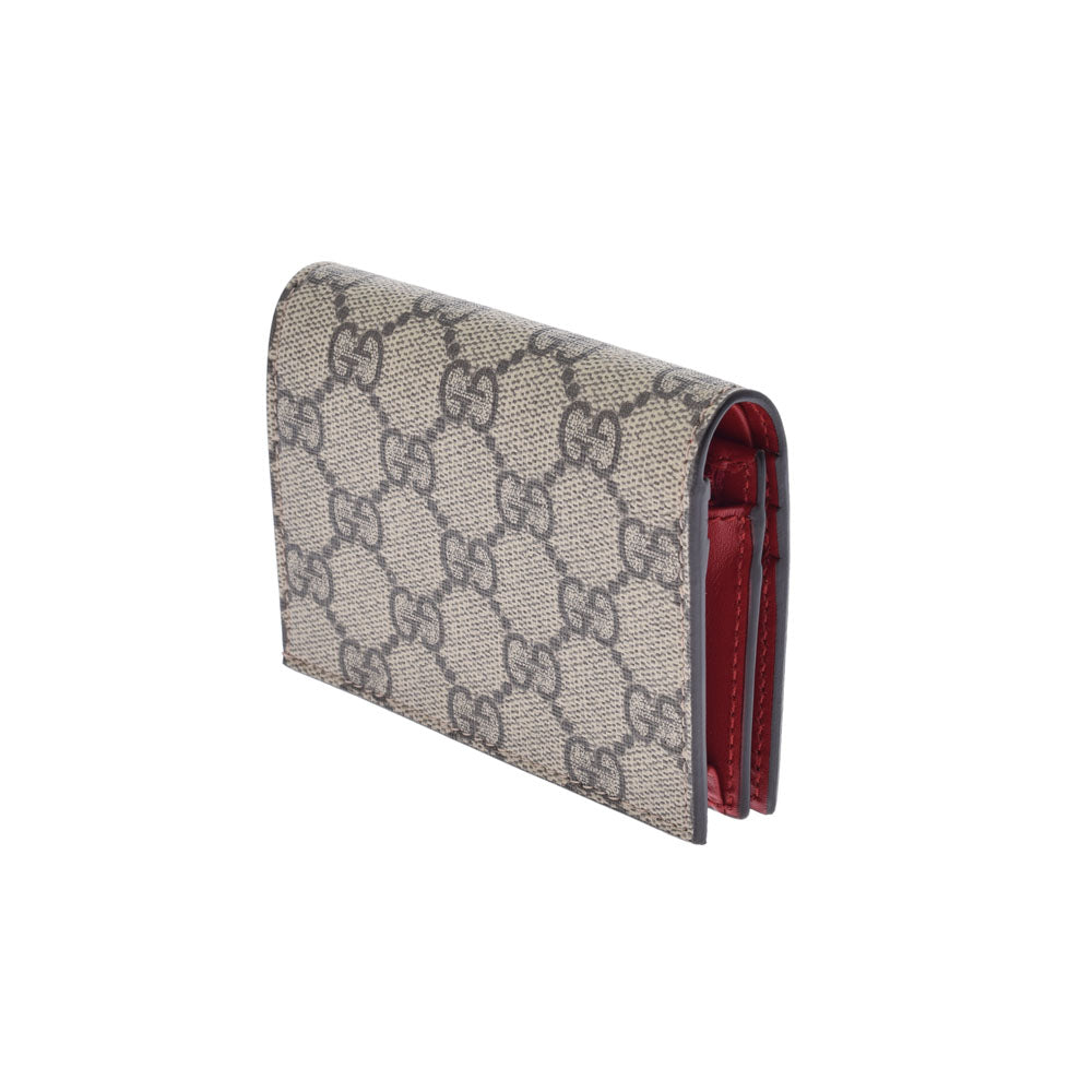 GUCCI グッチ チェリー コンパクトウォレット ベージュ系/赤 476050 