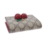 GUCCI Gucci Cherry Compact Wallet Beige/Red 476050 Ladies GG Sprem Canvas PVC Bi -fold Wallet Unused Ginzo