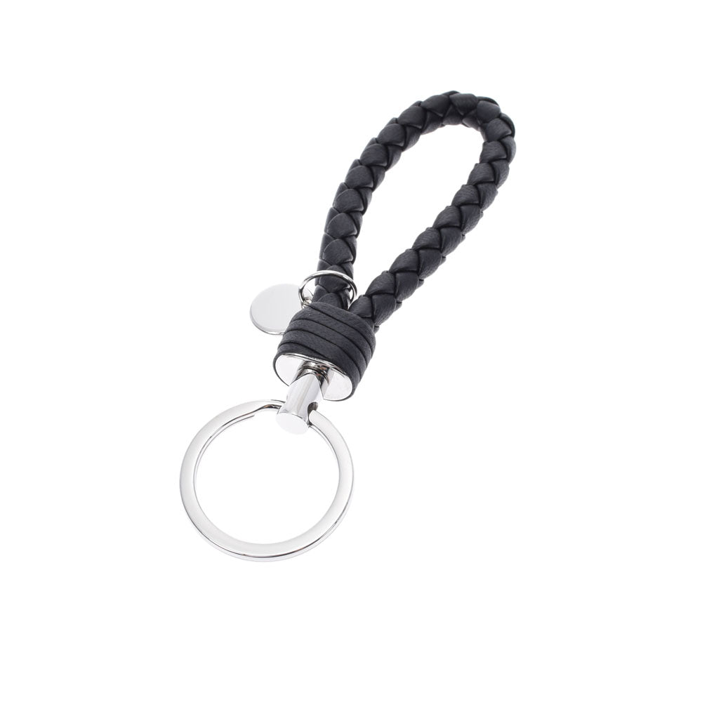 ボッテガ ヴェネタ キーリング チャーム BOTTEGAVENETA 黒 ボッテガヴェネタイントレチャート キーリング 黒 シルバー金具 ユニ