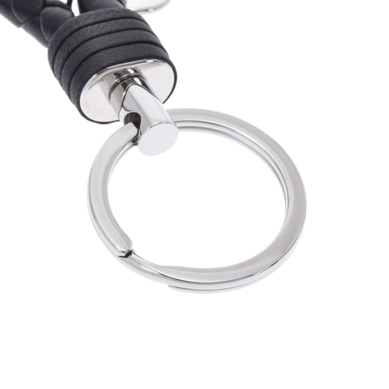 BOTTEGAVENETA Bottegaveneta Intrecciato Keying Black Silver Bracket Unisex Leather Key Holder A Rank used Ginzo