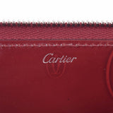 Cartier Cartier Happy Birthday Round Bordeaux Ladies Enamel Long Wallet AB Rank Used Ginzo