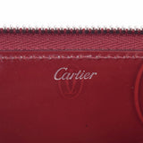 CARTIER カルティエ ハッピーバースデイ ラウンドファスナー ボルドー レディース エナメル 長財布 ABランク 中古 銀蔵