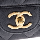 CHANEL Chanel Matrasse Chain Shoulder 34cm Black Gold Bracket Ladies Caviar Skin Shoulder Bag A Rank used Ginzo