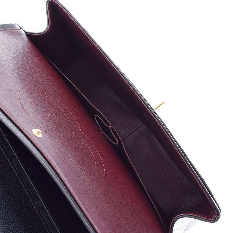 香奈儿香奈儿Matrasse链肩34厘米黑色金支架女士鱼子酱皮肤肩袋用ginzo等级