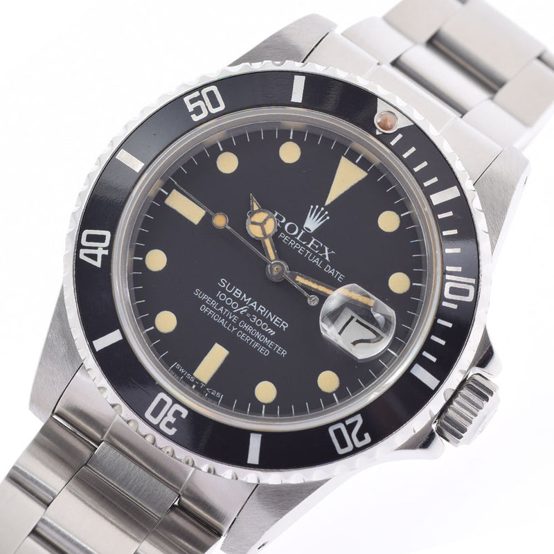 ROLEX Rolex Submalina Date 16800 Men's SS Watch Automatic Black Dial AB Rank Used Ginzo