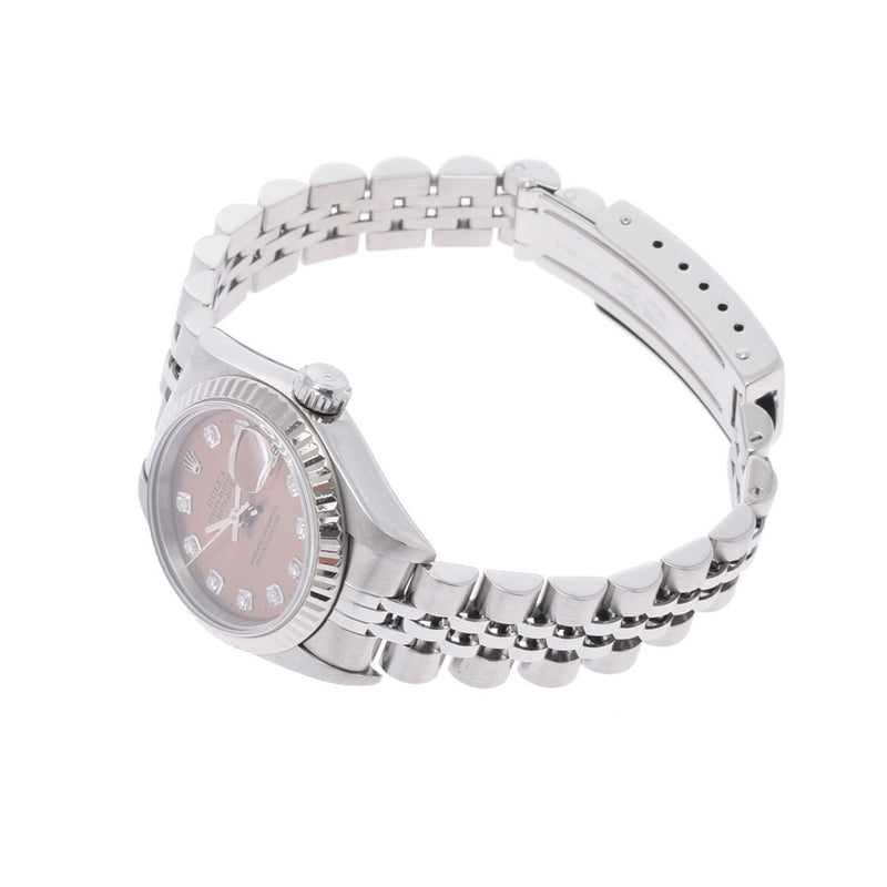 ROLEX Rolex Datejust 10P Diamond 69174G Ladies WG/SS Watch Automatic Pink Dial A Rank Used Ginzo