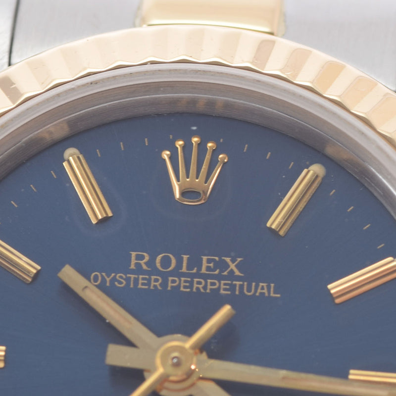 ROLEX ロレックス オイスターパーペチュアル ネイビー 67193 レディース YG/SS 腕時計 自動巻き 青文字盤 Aランク 中古 銀蔵