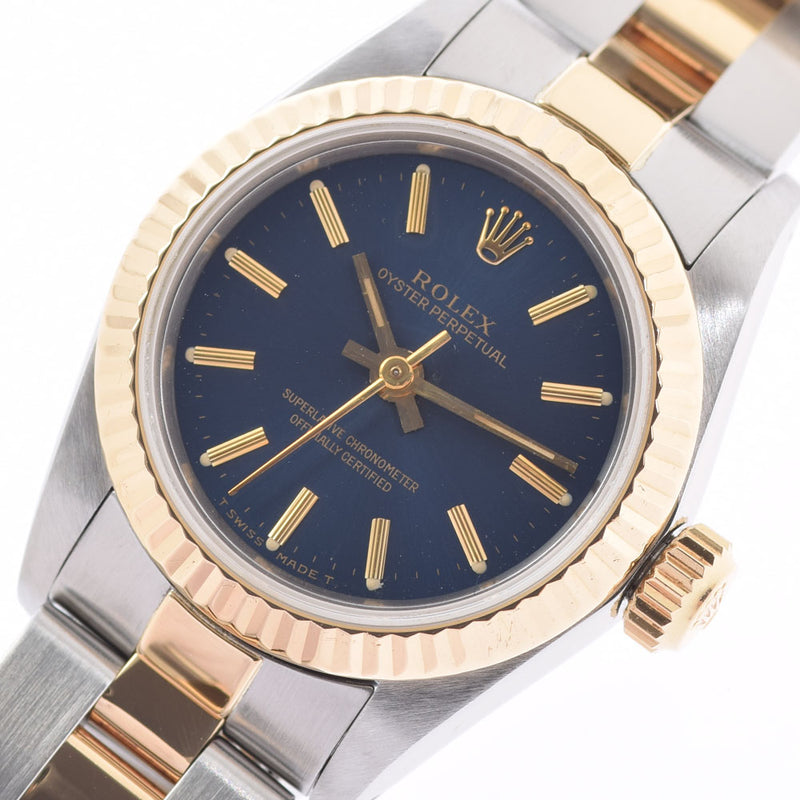 ROLEX Rolex Oyster Petual Navy 67193 Ladies YG/SS Watch Automatic Blue Dial A Rank used Ginzo