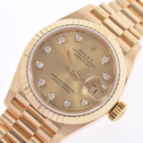 ROLEX Rolex Datejust 10P diamond 69178G Ladies YG Watch Automatic Champagne Dial A Rank Used Ginzo