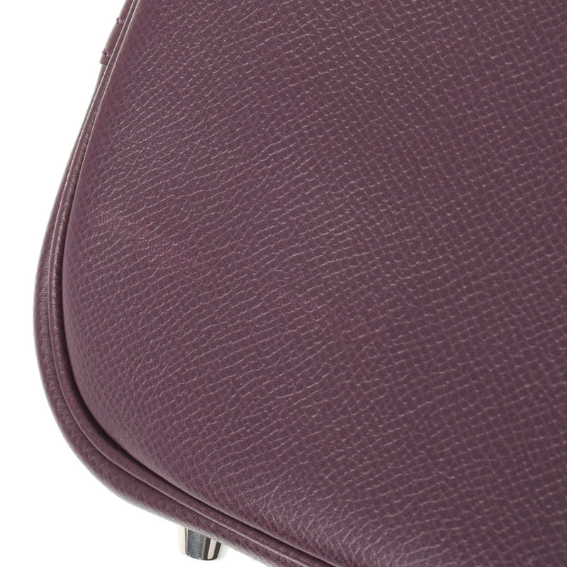 HERMES エルメス プリュム 28 レザン シルバー金具 □J刻印(2006年頃) レディース ヴォーエプソン  ハンドバッグ Aランク 中古 銀蔵