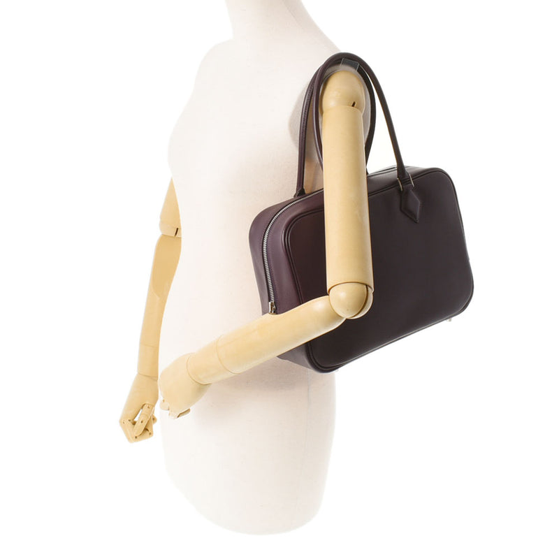 HERMES エルメス プリュム 28 レザン シルバー金具 □J刻印(2006年頃) レディース ヴォーエプソン  ハンドバッグ Aランク 中古 銀蔵