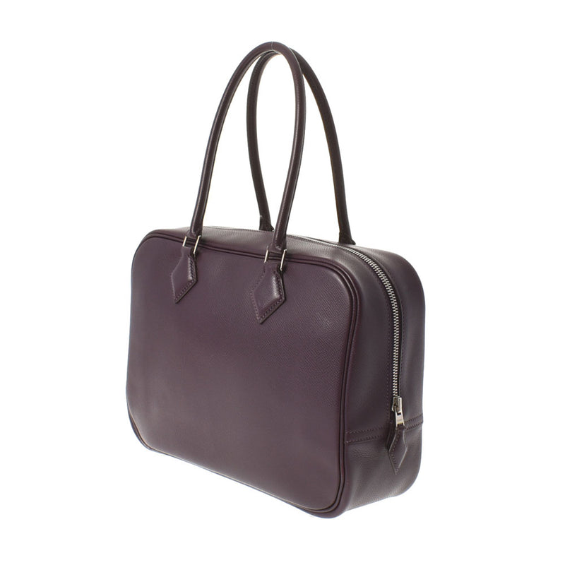 HERMES エルメス プリュム 28 レザン シルバー金具 □J刻印(2006年頃) レディース ヴォーエプソン  ハンドバッグ Aランク 中古 銀蔵