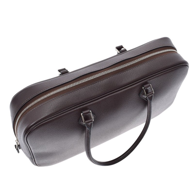 HERMES エルメス プリュム エラン ショコラ シルバー金具 □K刻印(2007年頃) レディース ヴォーエプソン ハンドバッグ Aランク 中古 銀蔵