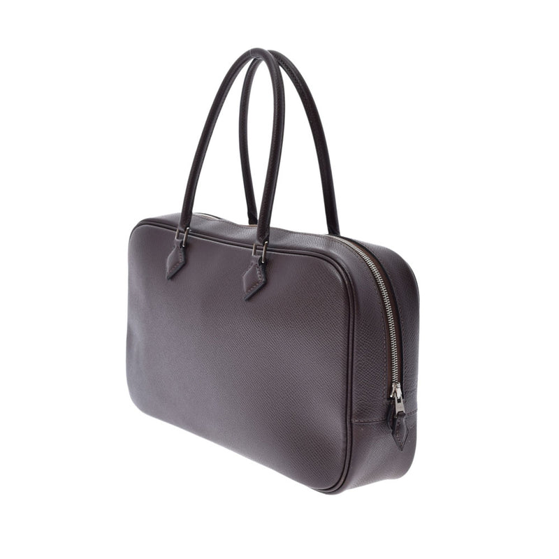 HERMES エルメス プリュム エラン ショコラ シルバー金具 □K刻印(2007年頃) レディース ヴォーエプソン ハンドバッグ Aランク 中古 銀蔵