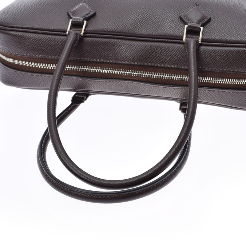 HERMES エルメス プリュム エラン ショコラ シルバー金具 □K刻印(2007年頃) レディース ヴォーエプソン ハンドバッグ Aランク 中古 銀蔵