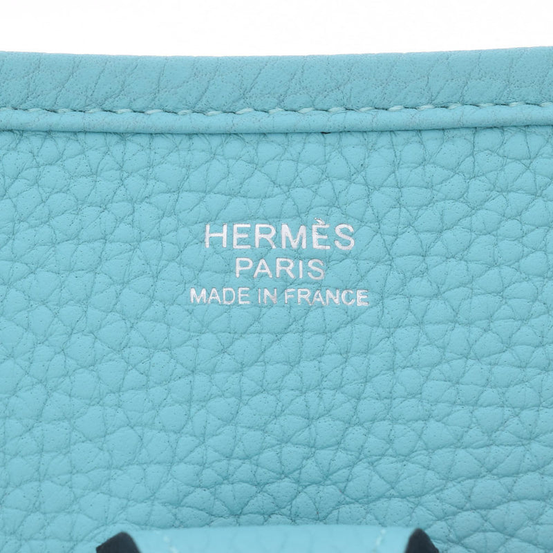 HERMES Hermes Evrin 3 PM Blue Ator Silver metal T -engraving (around 2015) Unisex Toryon Lemance Shoulder Bag A Rank used Ginzo