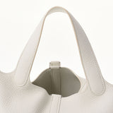 HERMES エルメス ピコタンロック PM 白 パラジウム金具 X刻印(2016年頃) レディース トリヨンクレマンス  ハンドバッグ Aランク 中古 銀蔵