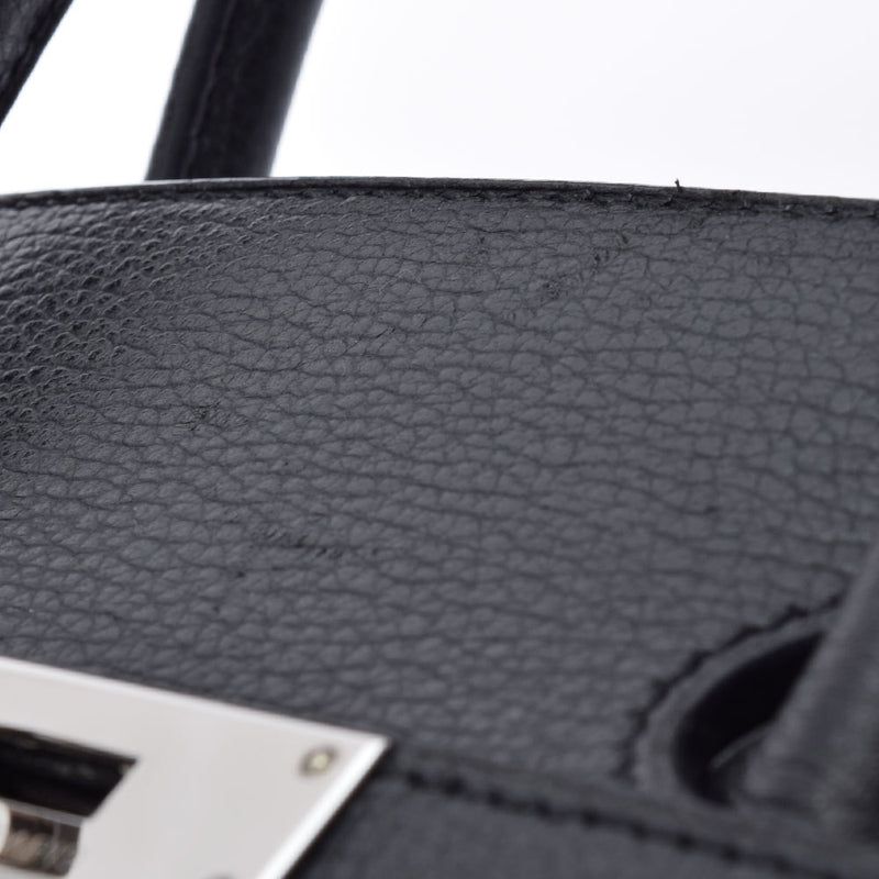HERMES エルメス バーキン 35 黒 パラジウム金具 □L刻印(2008年頃) ユニセックス ヴァッシュリエージュ ハンドバッグ ABランク 中古 銀蔵