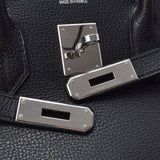 HERMES エルメス バーキン 35 黒 パラジウム金具 □L刻印(2008年頃) ユニセックス ヴァッシュリエージュ ハンドバッグ ABランク 中古 銀蔵