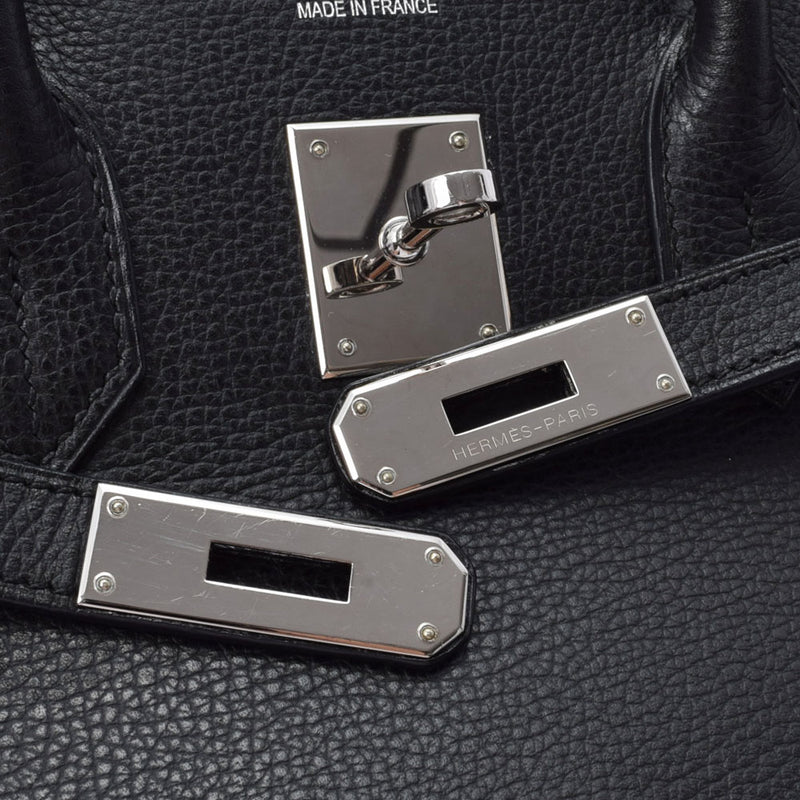 HERMES エルメス バーキン 35 黒 パラジウム金具 □L刻印(2008年頃) ユニセックス ヴァッシュリエージュ ハンドバッグ ABランク 中古 銀蔵