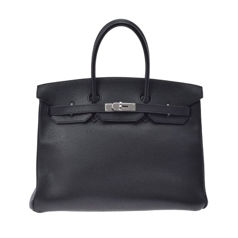 HERMES エルメス バーキン 35 黒 パラジウム金具 □L刻印(2008年頃) ユニセックス ヴァッシュリエージュ ハンドバッグ ABランク 中古 銀蔵