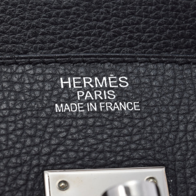 HERMES エルメス バーキン 35 黒 パラジウム金具 □L刻印(2008年頃) ユニセックス ヴァッシュリエージュ ハンドバッグ ABランク 中古 銀蔵
