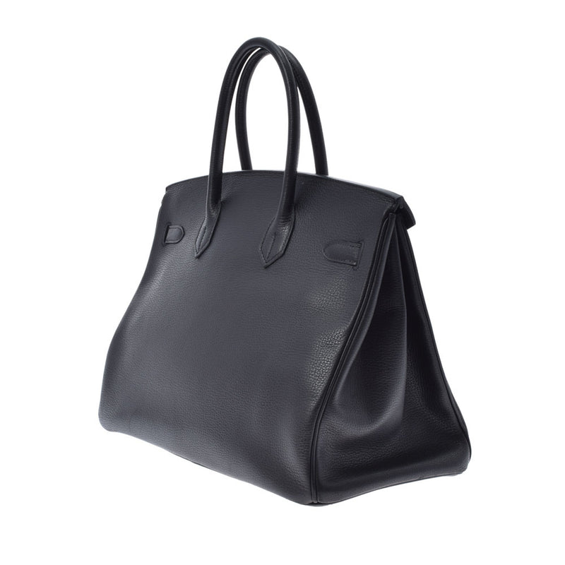 HERMES エルメス バーキン 35 黒 パラジウム金具 □L刻印(2008年頃) ユニセックス ヴァッシュリエージュ ハンドバッグ ABランク 中古 銀蔵