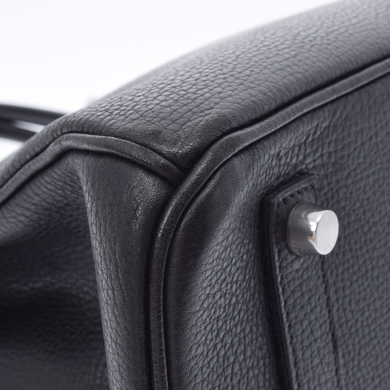 HERMES エルメス バーキン 35 黒 パラジウム金具 □L刻印(2008年頃) ユニセックス ヴァッシュリエージュ ハンドバッグ ABランク 中古 銀蔵